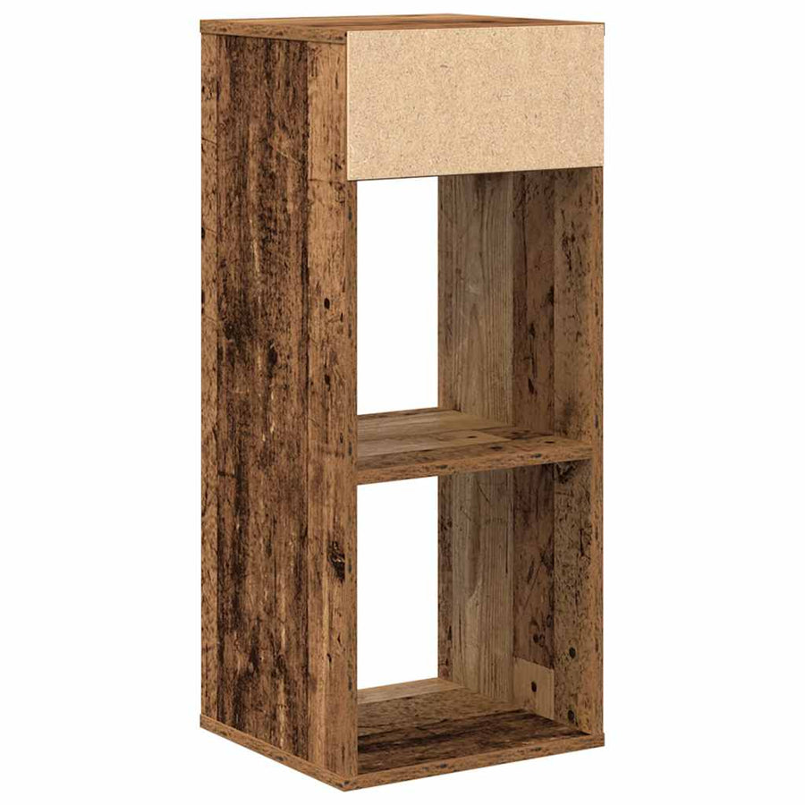 Boekenkast 34x31x80 cm bewerkt hout oud houtkleurig