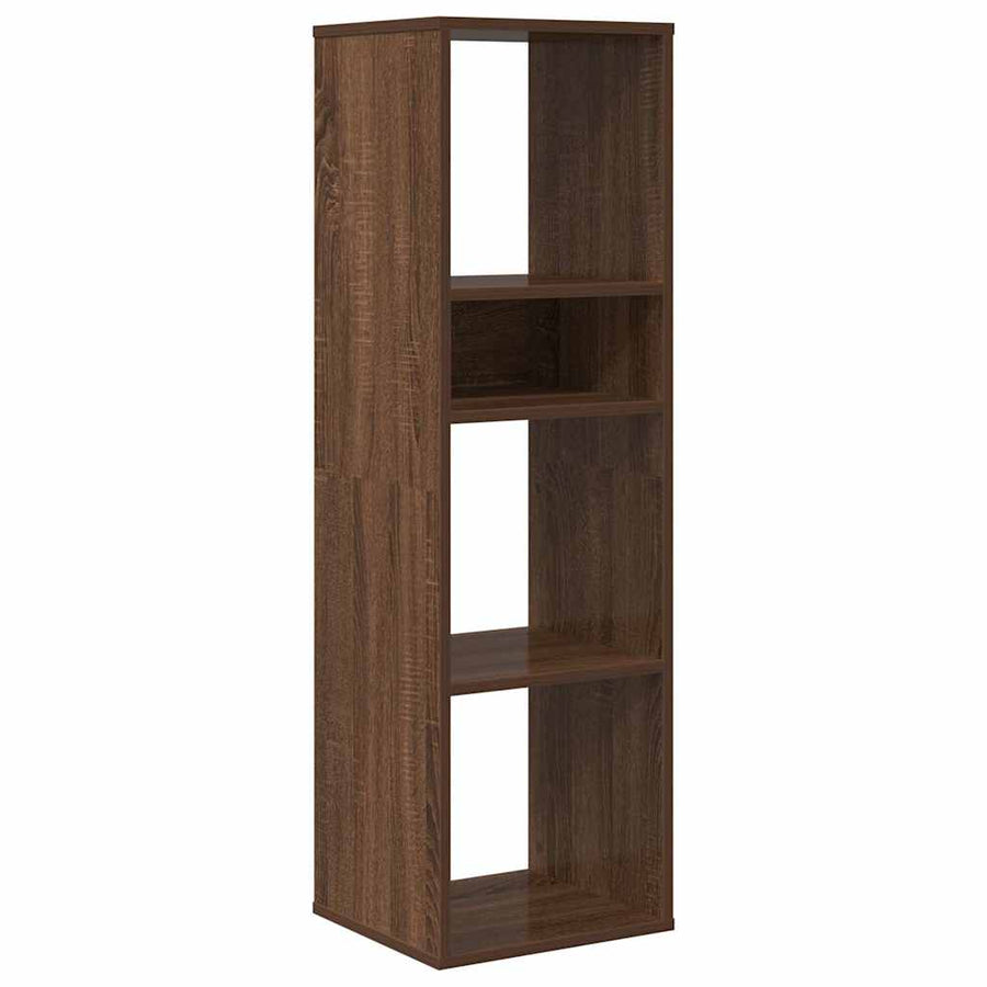 Boekenkast 34x31x112 cm bewerkt hout bruin eikenkleur