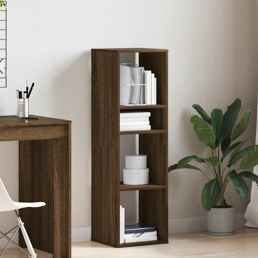 Boekenkast 34x31x112 cm bewerkt hout bruin eikenkleur