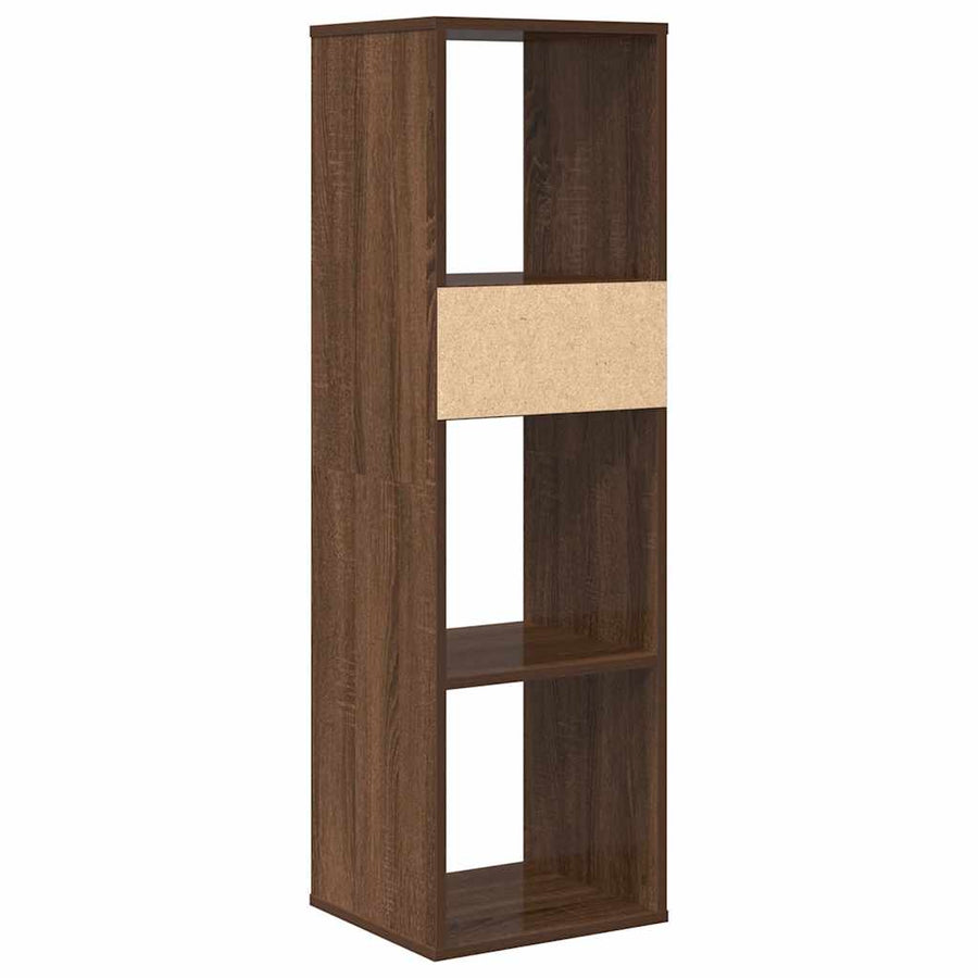 Boekenkast 34x31x112 cm bewerkt hout bruin eikenkleur
