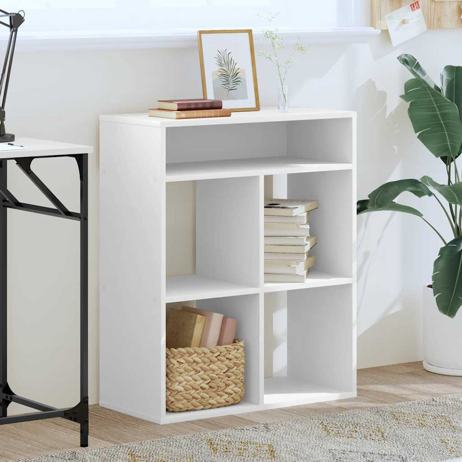 Boekenkast 66x31x80 cm bewerkt hout wit