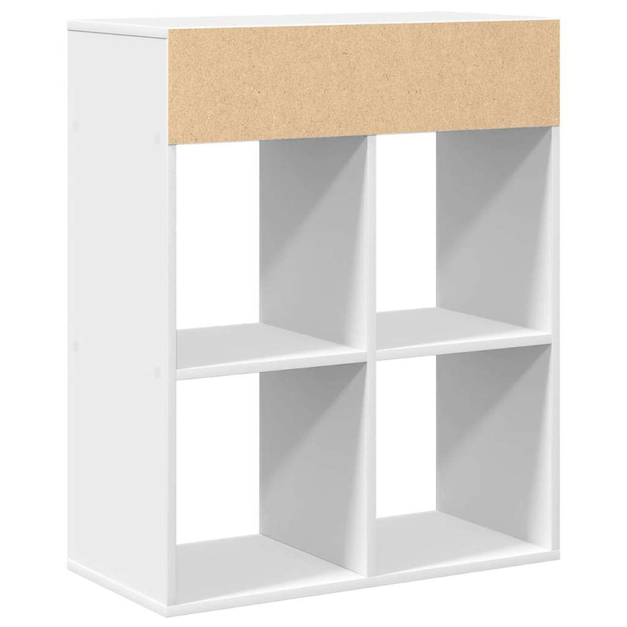 Boekenkast 66x31x80 cm bewerkt hout wit