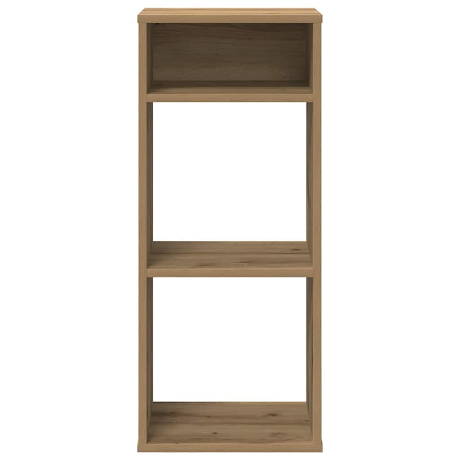Boekenkast 34x31x80 cm bewerkt hout artisanaal eikenkleur