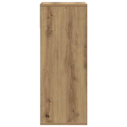 Boekenkast 34x31x80 cm bewerkt hout artisanaal eikenkleur
