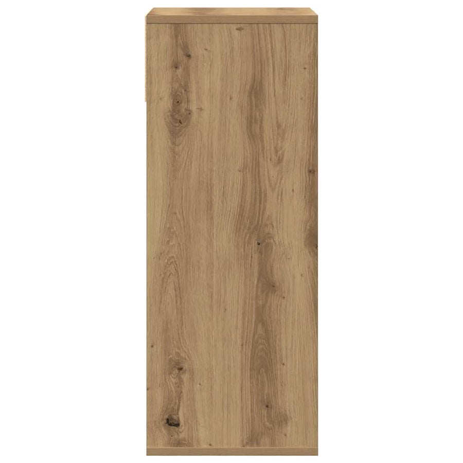 Boekenkast 34x31x80 cm bewerkt hout artisanaal eikenkleur