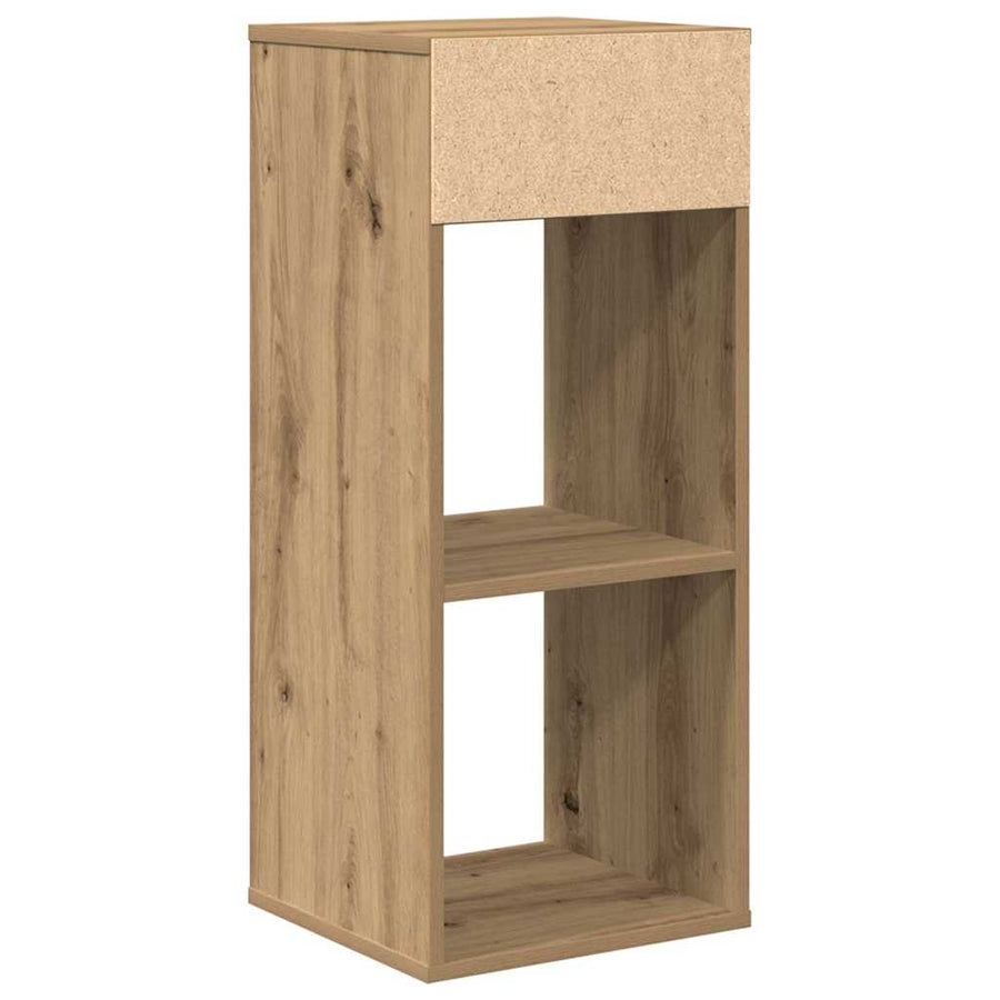 Boekenkast 34x31x80 cm bewerkt hout artisanaal eikenkleur