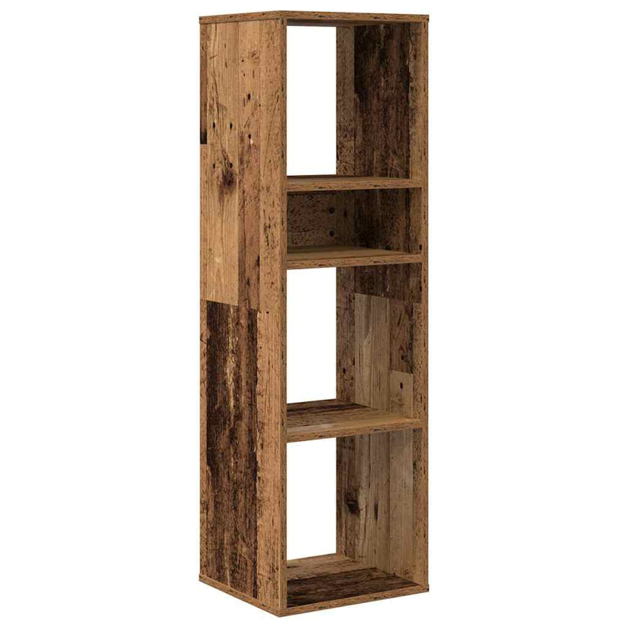 Boekenkast 34x31x112 cm bewerkt hout oud houtkleurig