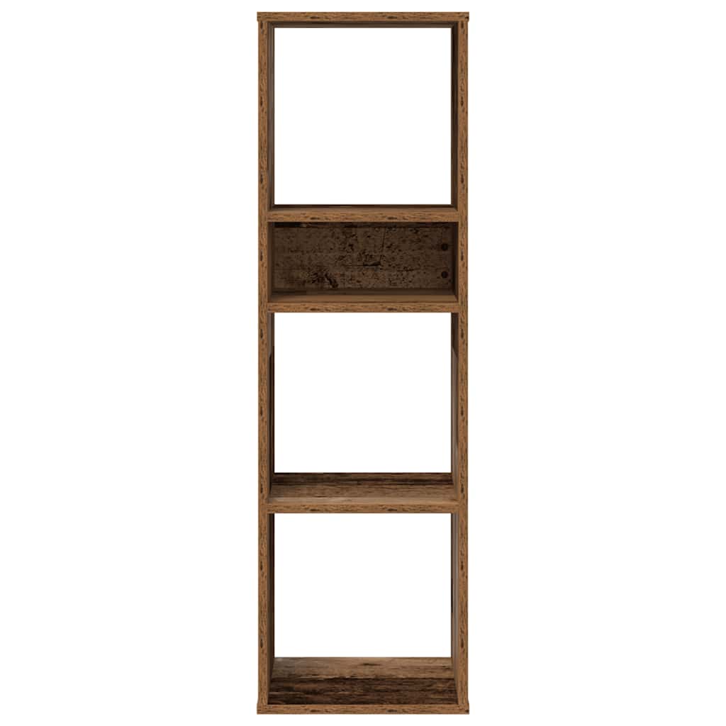 Boekenkast 34x31x112 cm bewerkt hout oud houtkleurig