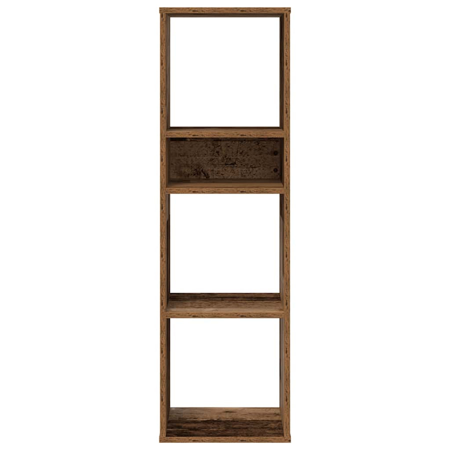 Boekenkast 34x31x112 cm bewerkt hout oud houtkleurig