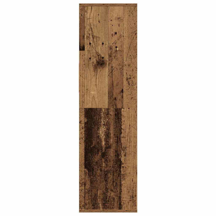 Boekenkast 34x31x112 cm bewerkt hout oud houtkleurig
