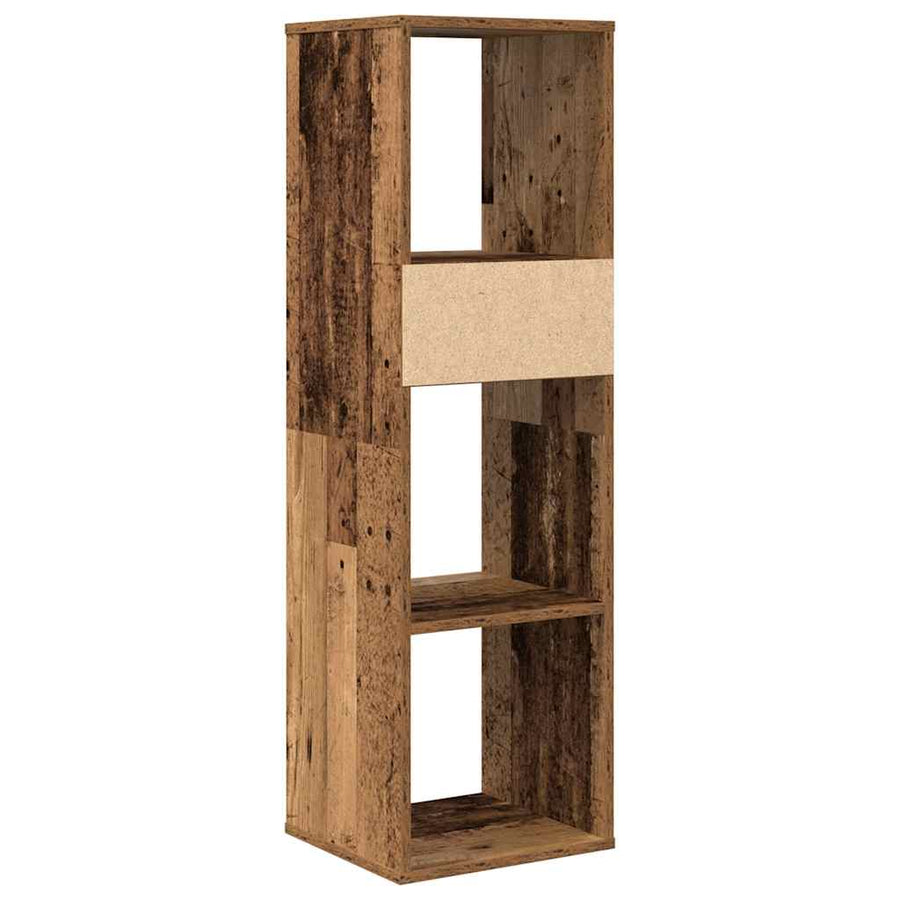 Boekenkast 34x31x112 cm bewerkt hout oud houtkleurig