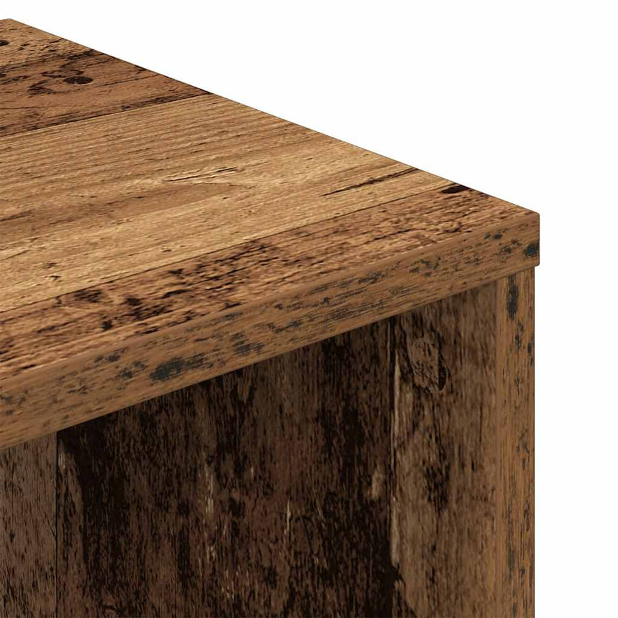 Boekenkast 34x31x112 cm bewerkt hout oud houtkleurig