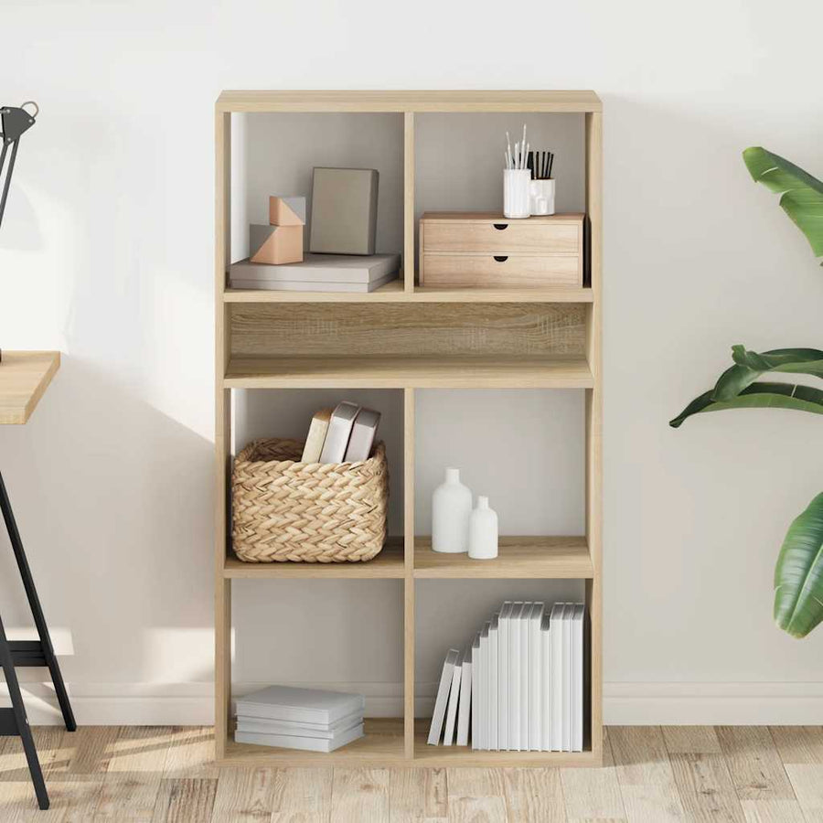 Boekenkast 66x31x112 cm bewerkt hout sonoma eikenkleurig