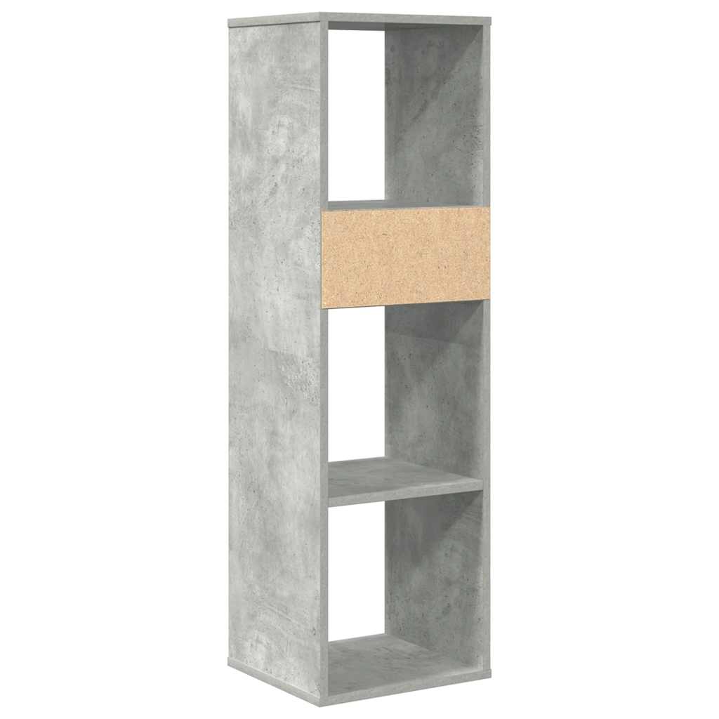 Boekenkast 34x31x112 cm bewerkt hout betongrijs