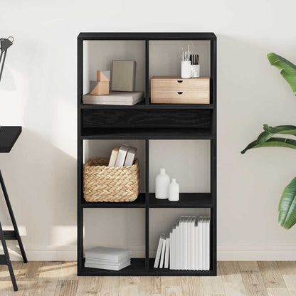 Boekenkast 66x31x112 cm bewerkt hout zwart