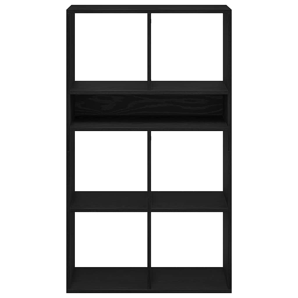 Boekenkast 66x31x112 cm bewerkt hout zwart