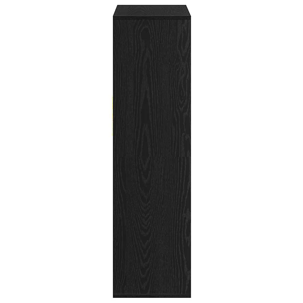 Boekenkast 66x31x112 cm bewerkt hout zwart