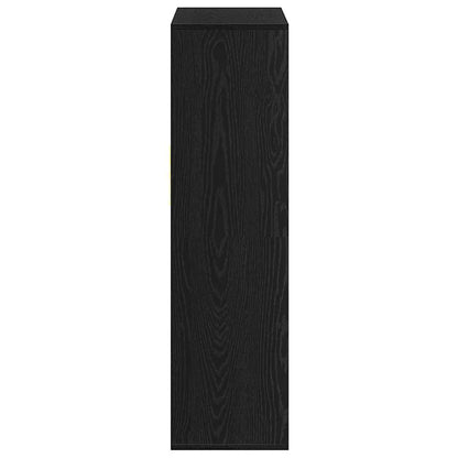 Boekenkast 66x31x112 cm bewerkt hout zwart