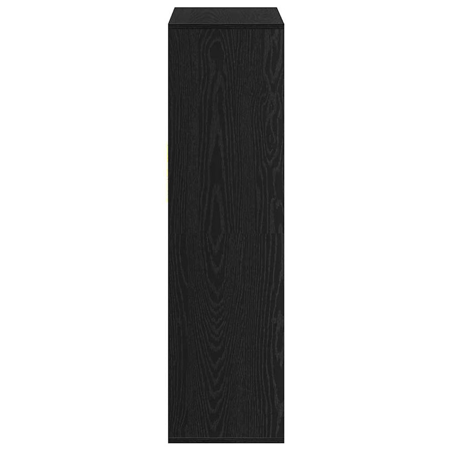 Boekenkast 66x31x112 cm bewerkt hout zwart