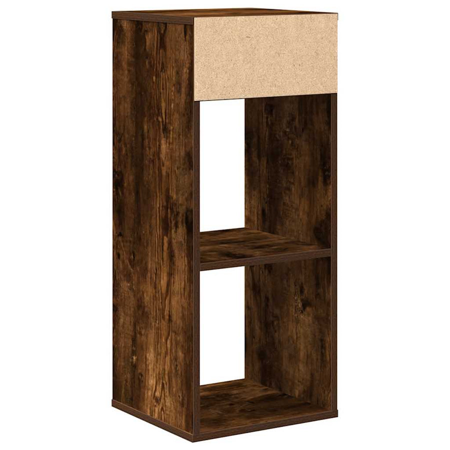 Boekenkast 34x31x80 cm bewerkt hout gerookt eikenkleurig