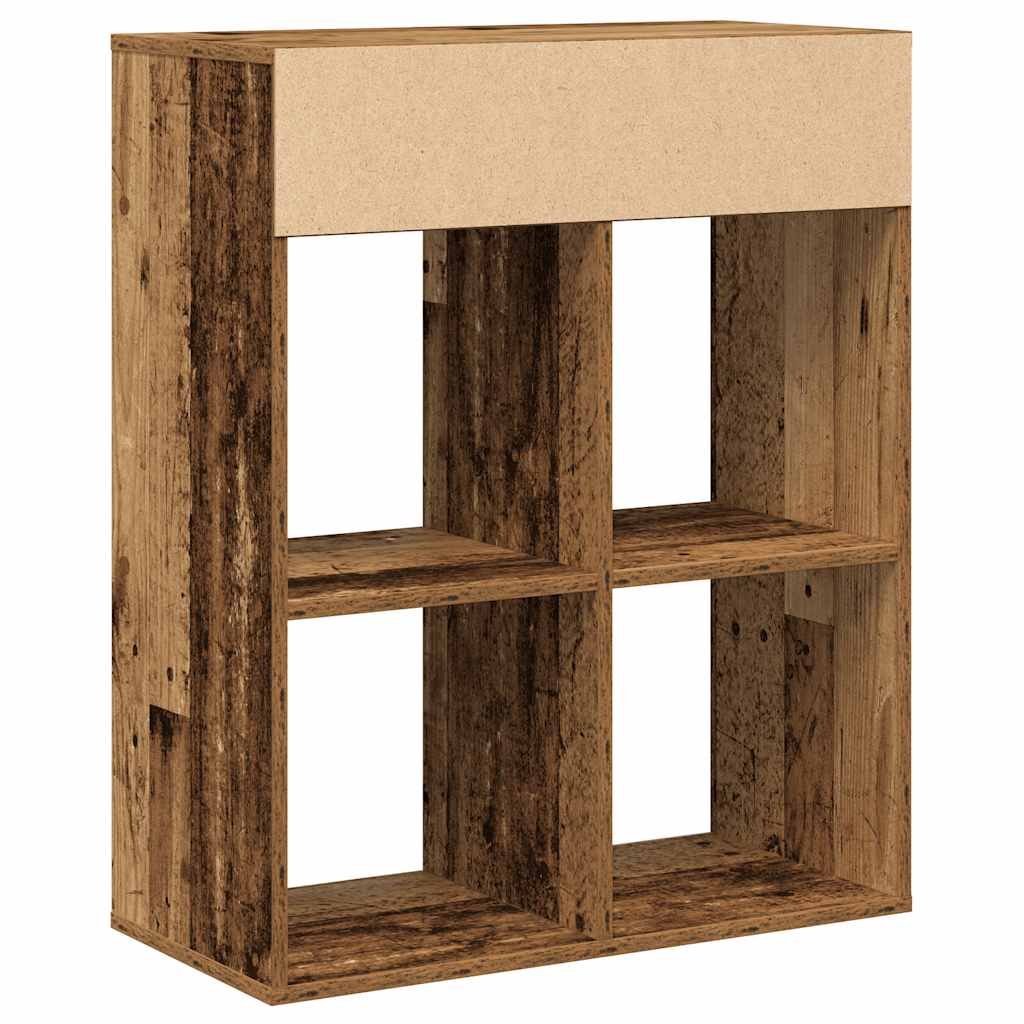 Boekenkast 66x31x80 cm bewerkt hout oud houtkleurig