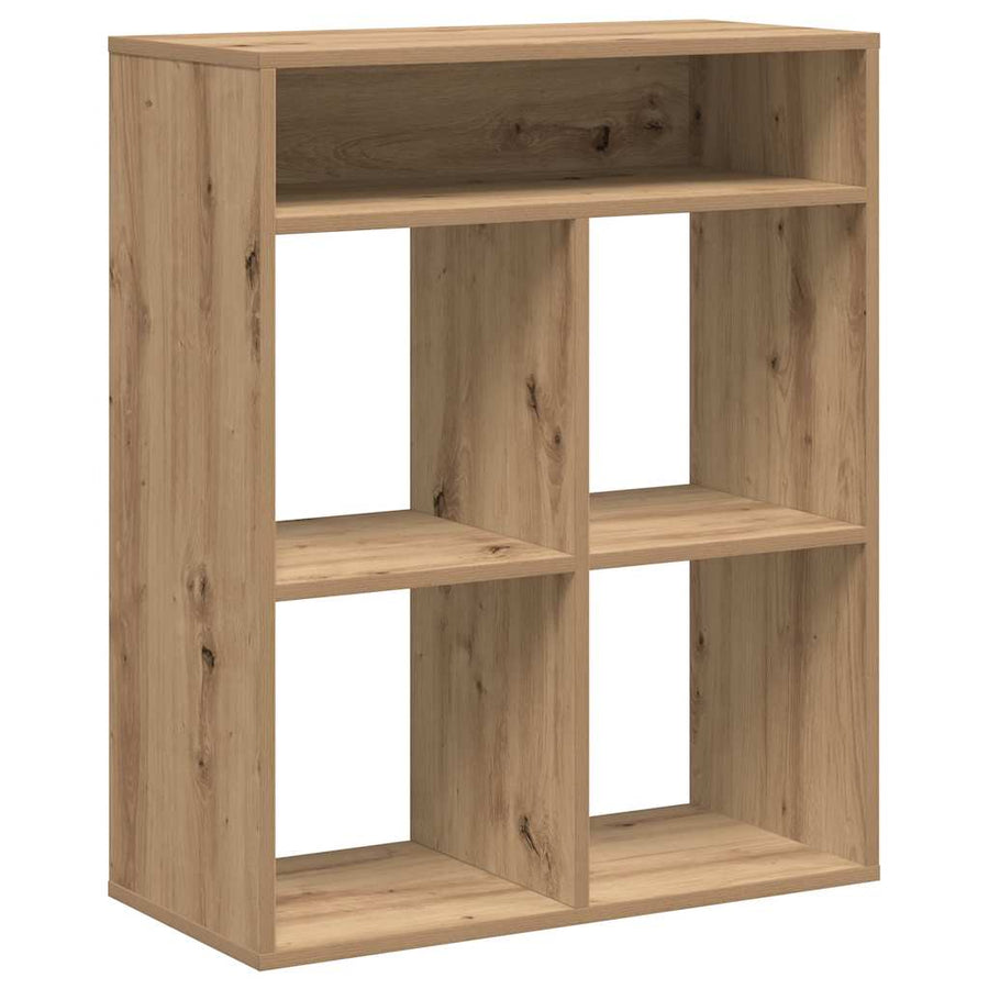 Boekenkast 66x31x80 cm bewerkt hout artisanaal eikenkleur