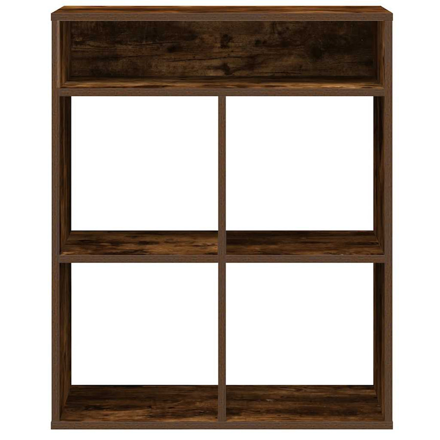 Boekenkast 66x31x80 cm bewerkt hout gerookt eikenkleurig