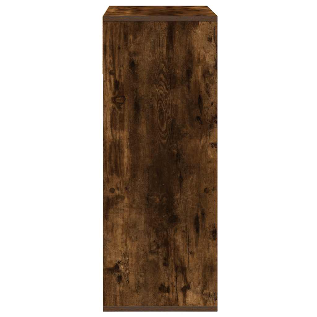 Boekenkast 66x31x80 cm bewerkt hout gerookt eikenkleurig