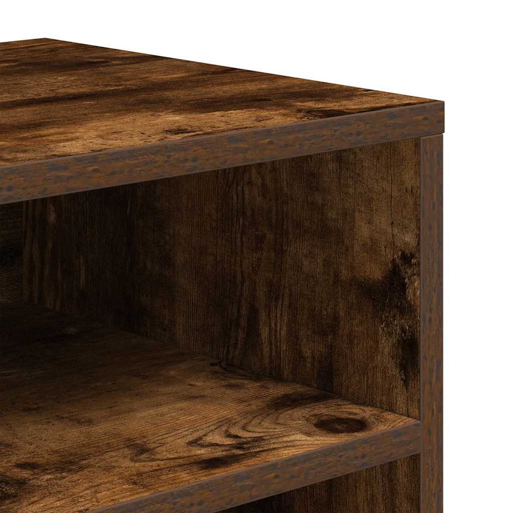 Boekenkast 66x31x80 cm bewerkt hout gerookt eikenkleurig