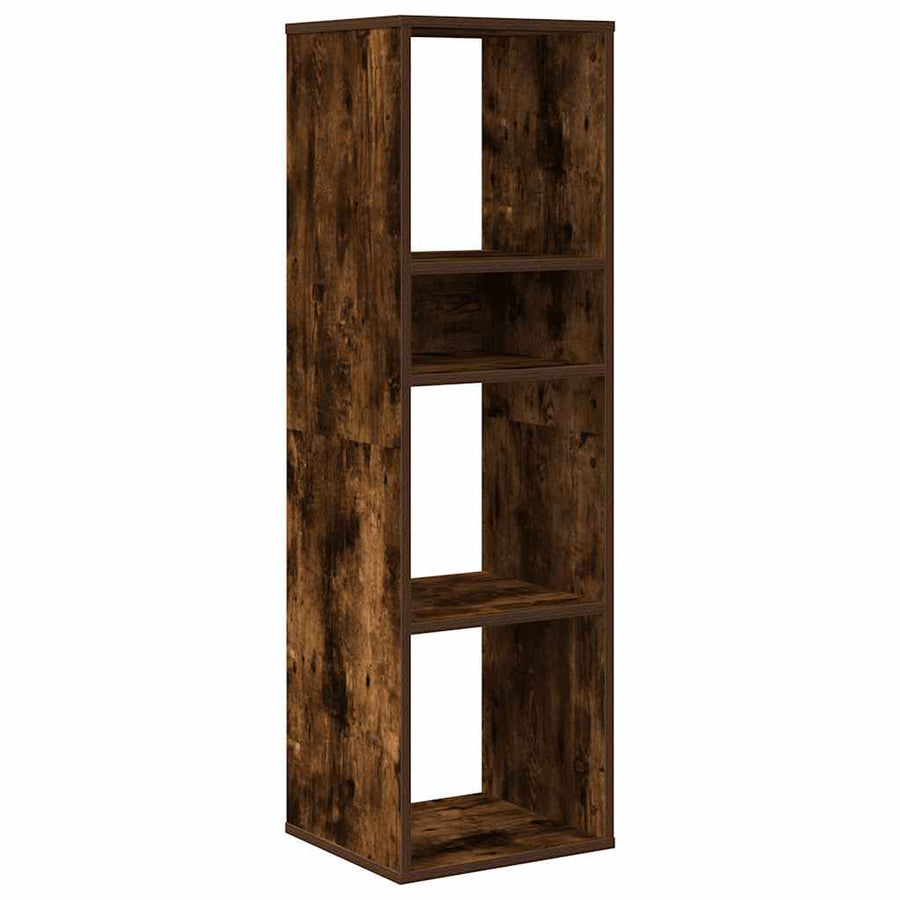 Boekenkast 34x31x112 cm bewerkt hout gerookt eikenkleurig