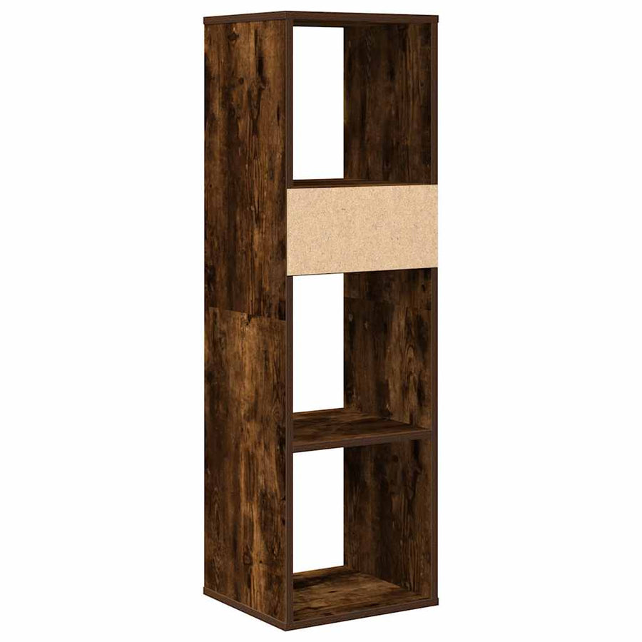 Boekenkast 34x31x112 cm bewerkt hout gerookt eikenkleurig