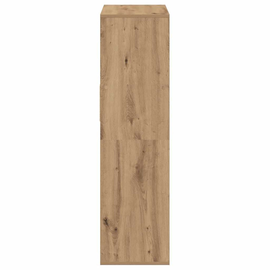 Boekenkast 66x31x112 cm bewerkt hout artisanaal eikenkleur