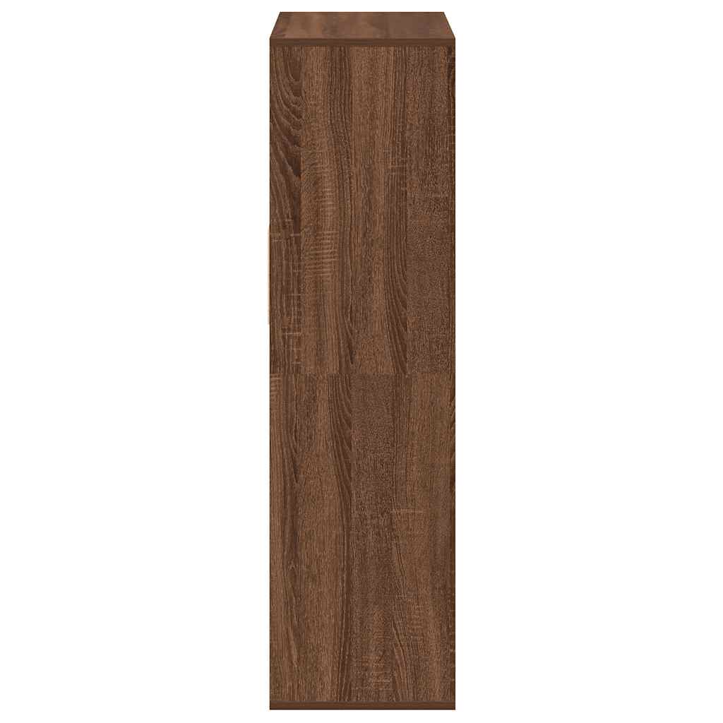 Boekenkast 66x31x112 cm bewerkt hout bruin eikenkleur