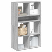 Boekenkast 66x31x112 cm bewerkt hout grijs sonoma