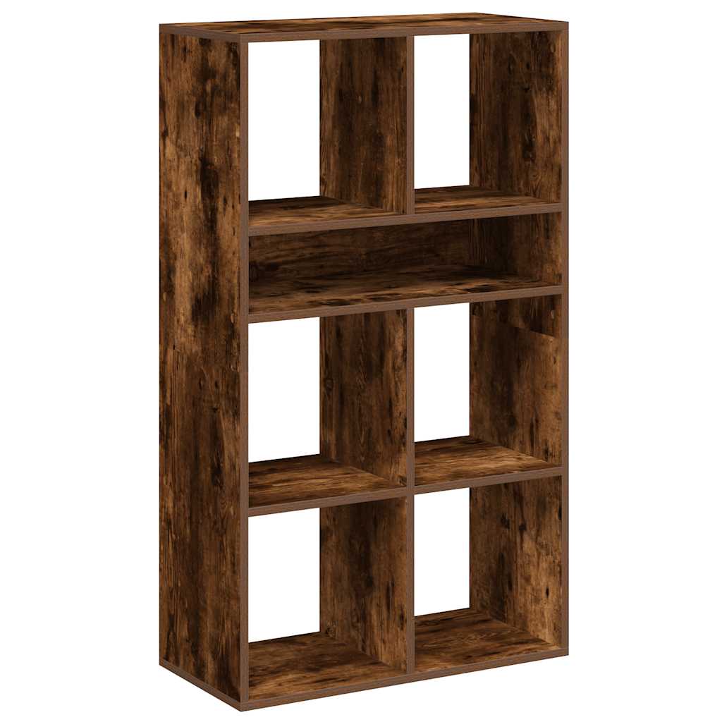 Boekenkast 66x31x112 cm bewerkt hout gerookt eikenkleurig