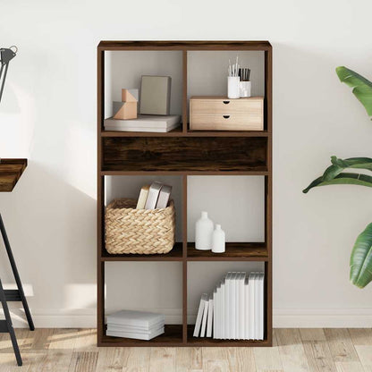 Boekenkast 66x31x112 cm bewerkt hout gerookt eikenkleurig