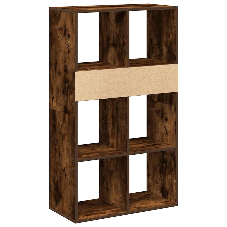 Boekenkast 66x31x112 cm bewerkt hout gerookt eikenkleurig