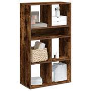 Boekenkast 66x31x112 cm bewerkt hout gerookt eiken