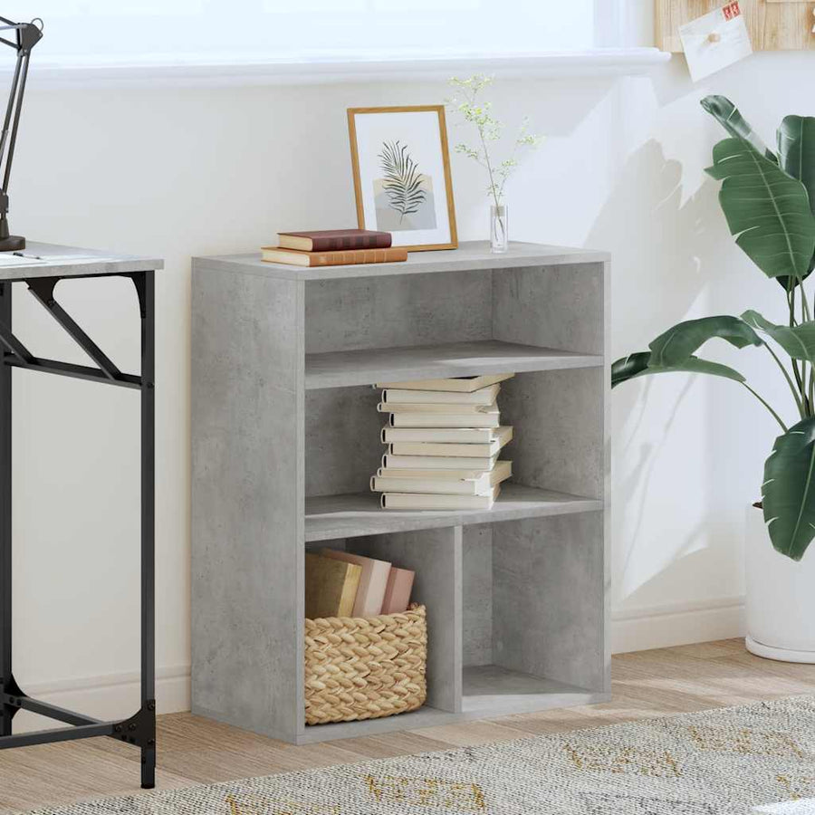 Boekenkast 60x30x71,5 cm bewerkt hout betongrijs