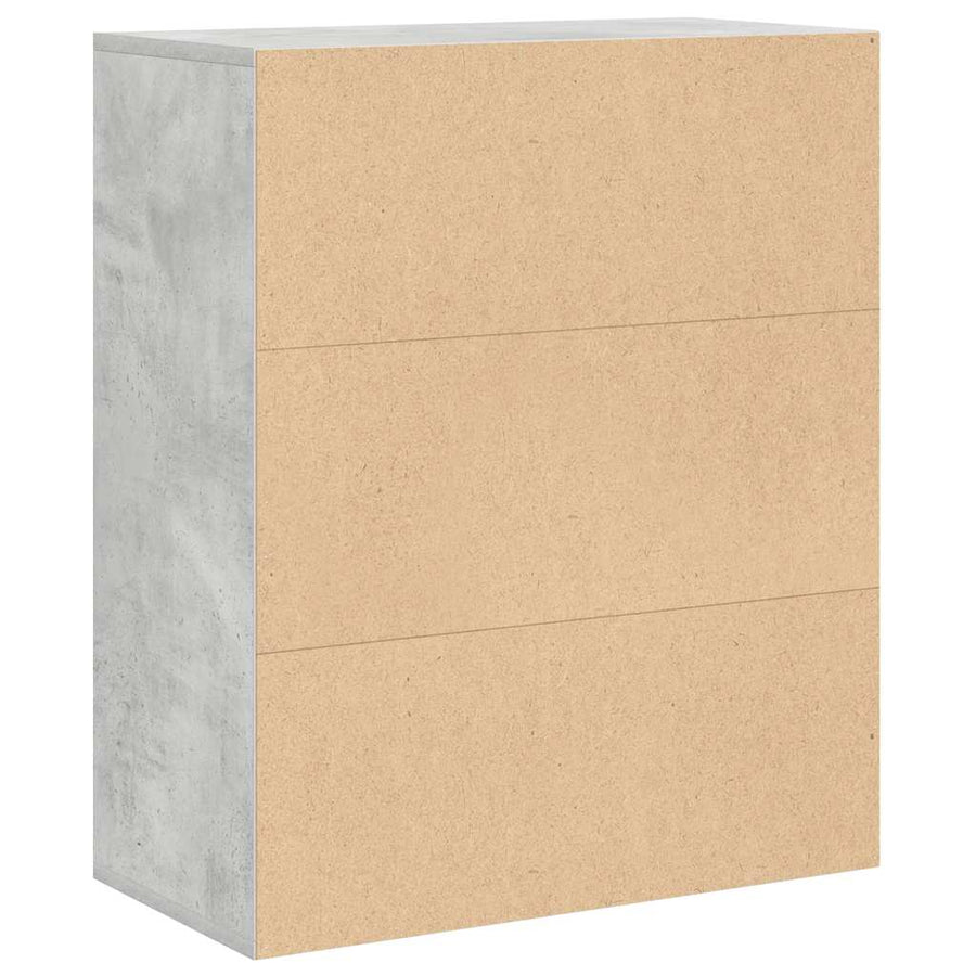 Boekenkast 60x30x71,5 cm bewerkt hout betongrijs