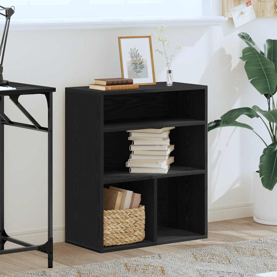 Boekenkast 60x30x71,5 cm bewerkt hout zwart