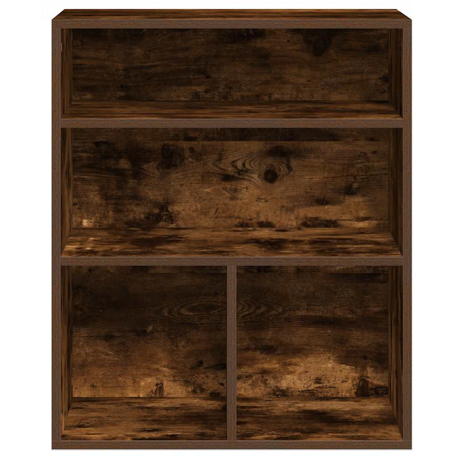 Boekenkast 60x30x71,5 cm bewerkt hout gerookt eikenkleurig