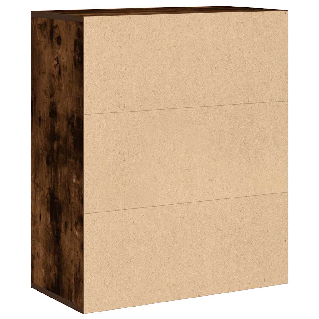 Boekenkast 60x30x71,5 cm bewerkt hout gerookt eikenkleurig