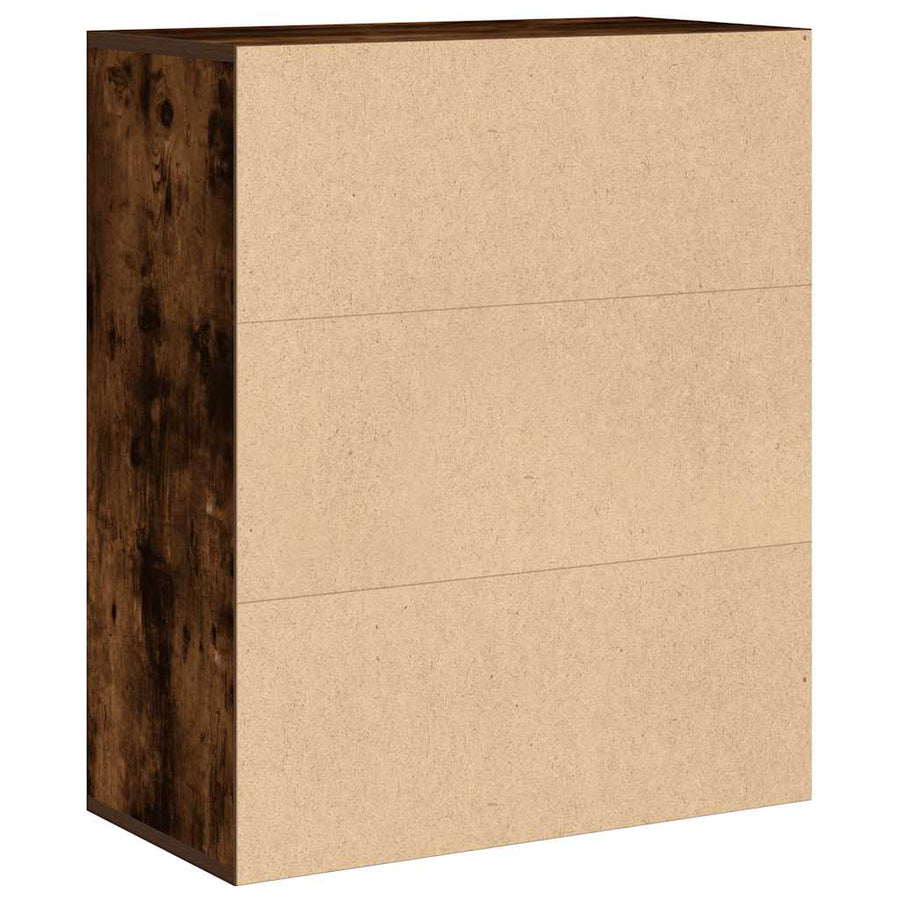 Boekenkast 60x30x71,5 cm bewerkt hout gerookt eikenkleurig