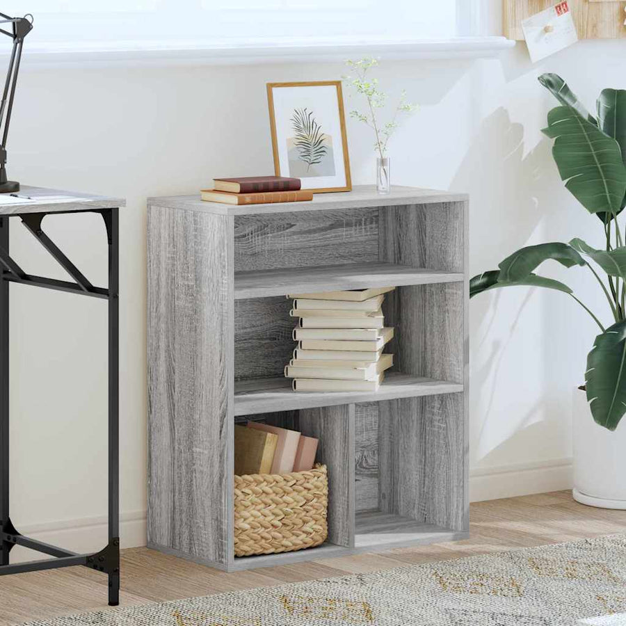 Boekenkast 60x30x71,5 cm bewerkt hout grijs sonoma eikenkleurig