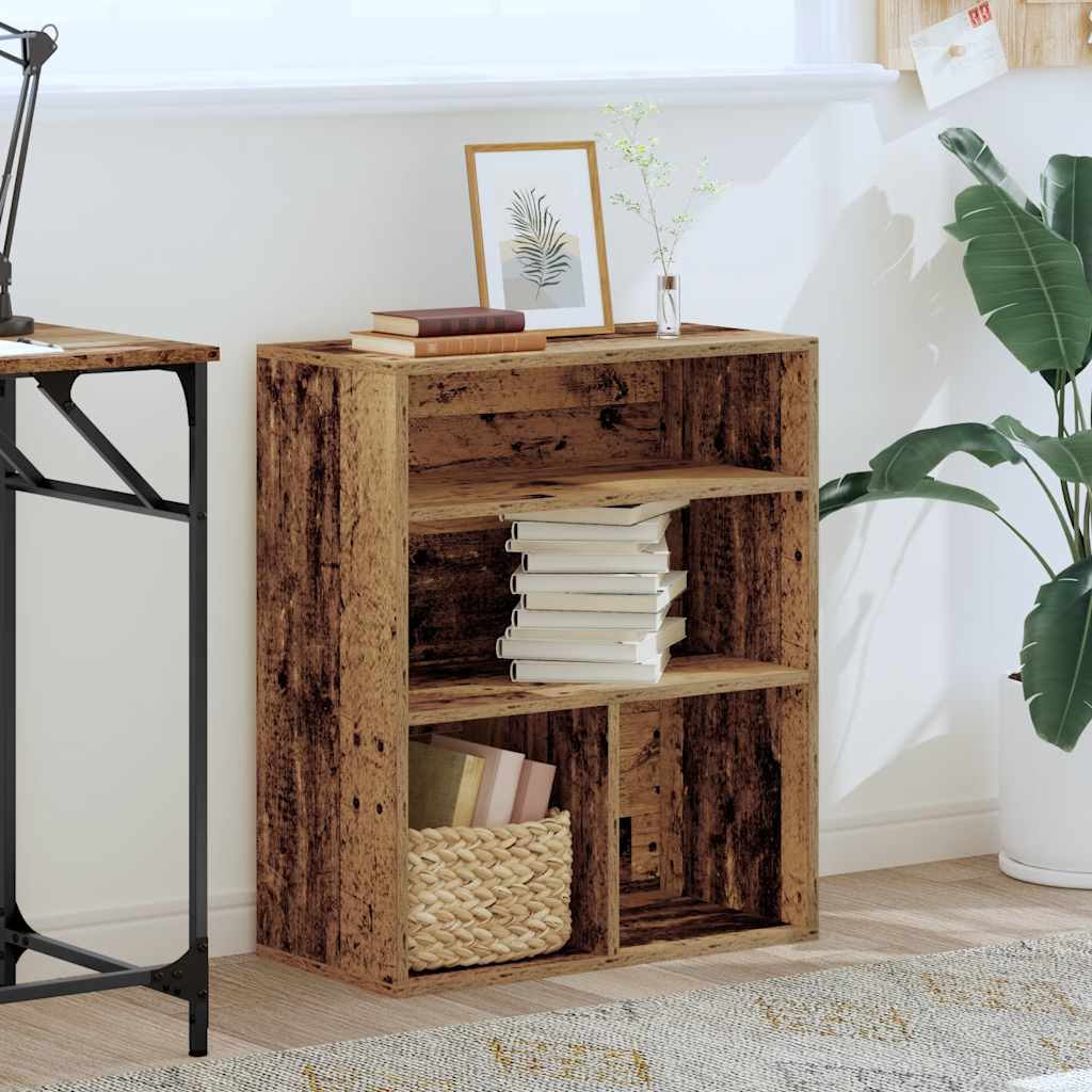 Boekenkast 60x30x71,5 cm bewerkt hout oud houtkleurig