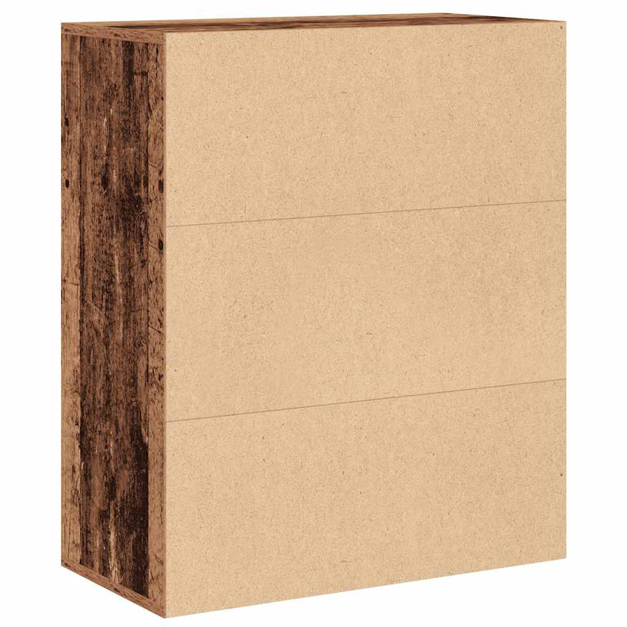 Boekenkast 60x30x71,5 cm bewerkt hout oud houtkleurig