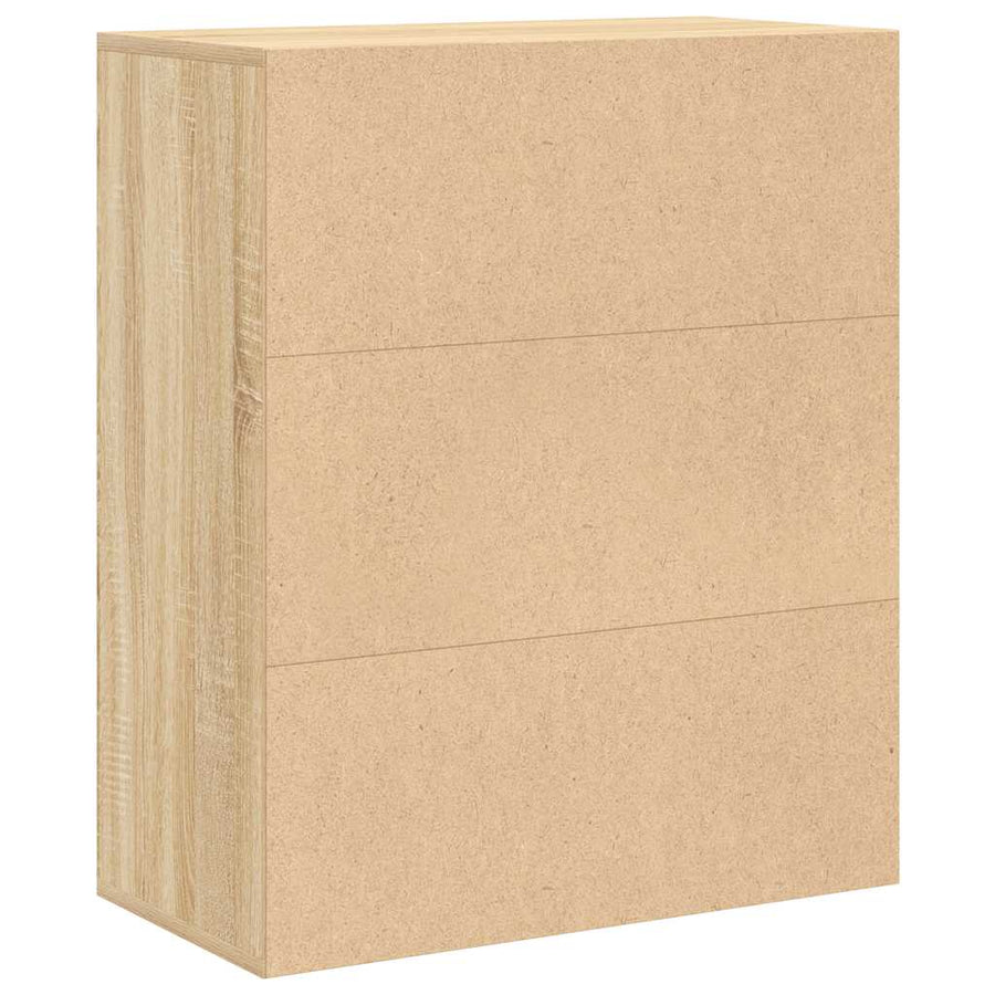 Boekenkast 60X30X71,5 Cm Bewerkt Hout Kleurig 60 x 30 x 71.5 cm Sonoma eiken