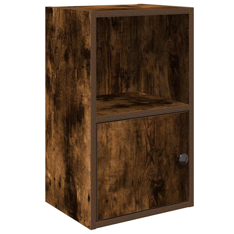 Boekenkast 31x24x52 cm bewerkt hout gerookt eikenkleurig