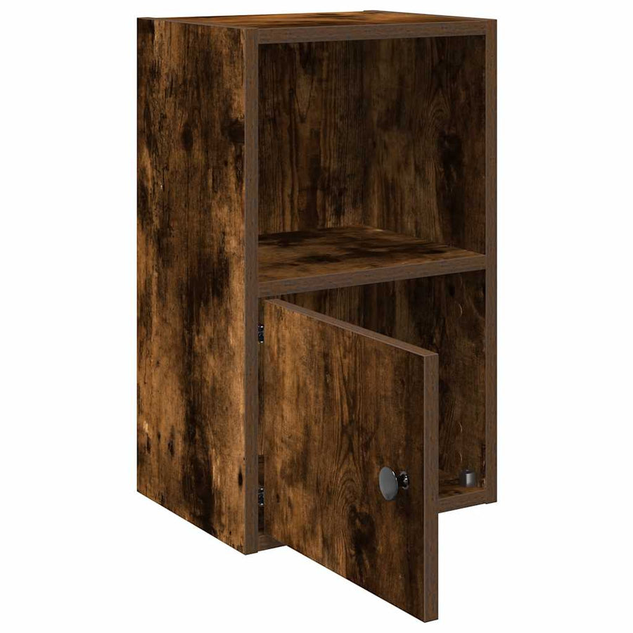 Boekenkast 31x24x52 cm bewerkt hout gerookt eikenkleurig